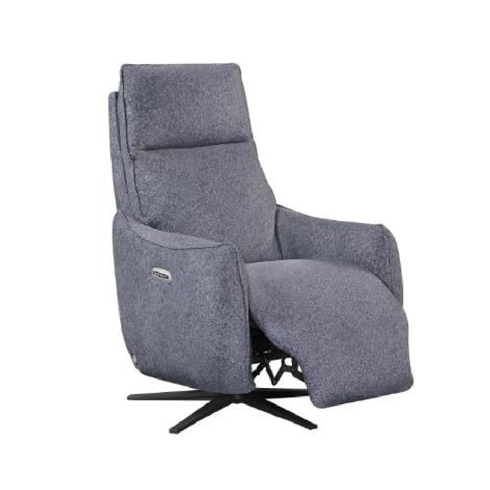 Leiria Fabric Recliner 1 Seater Sofa In Anthracite