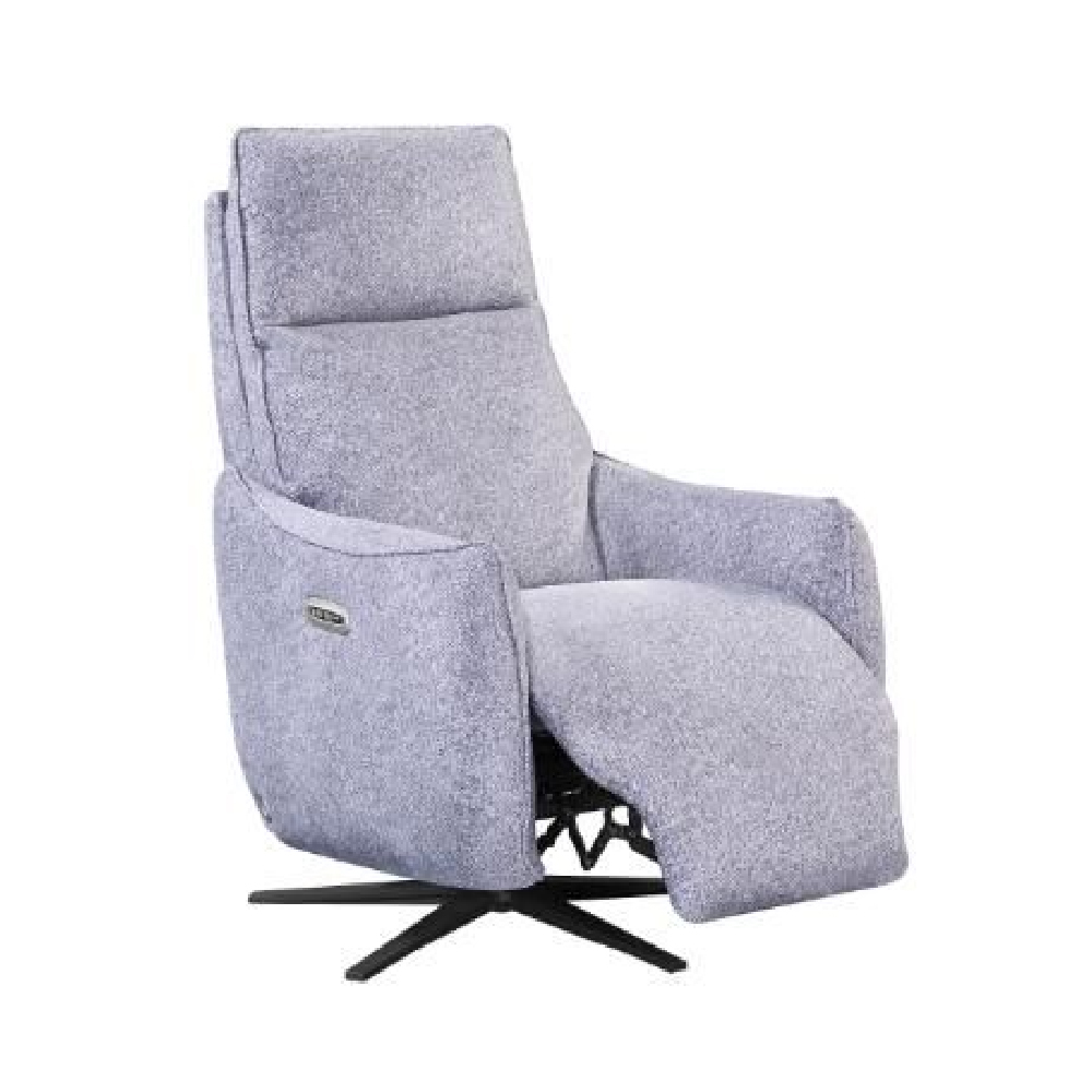 Leiria Fabric Recliner 1 Seater Sofa In Grey