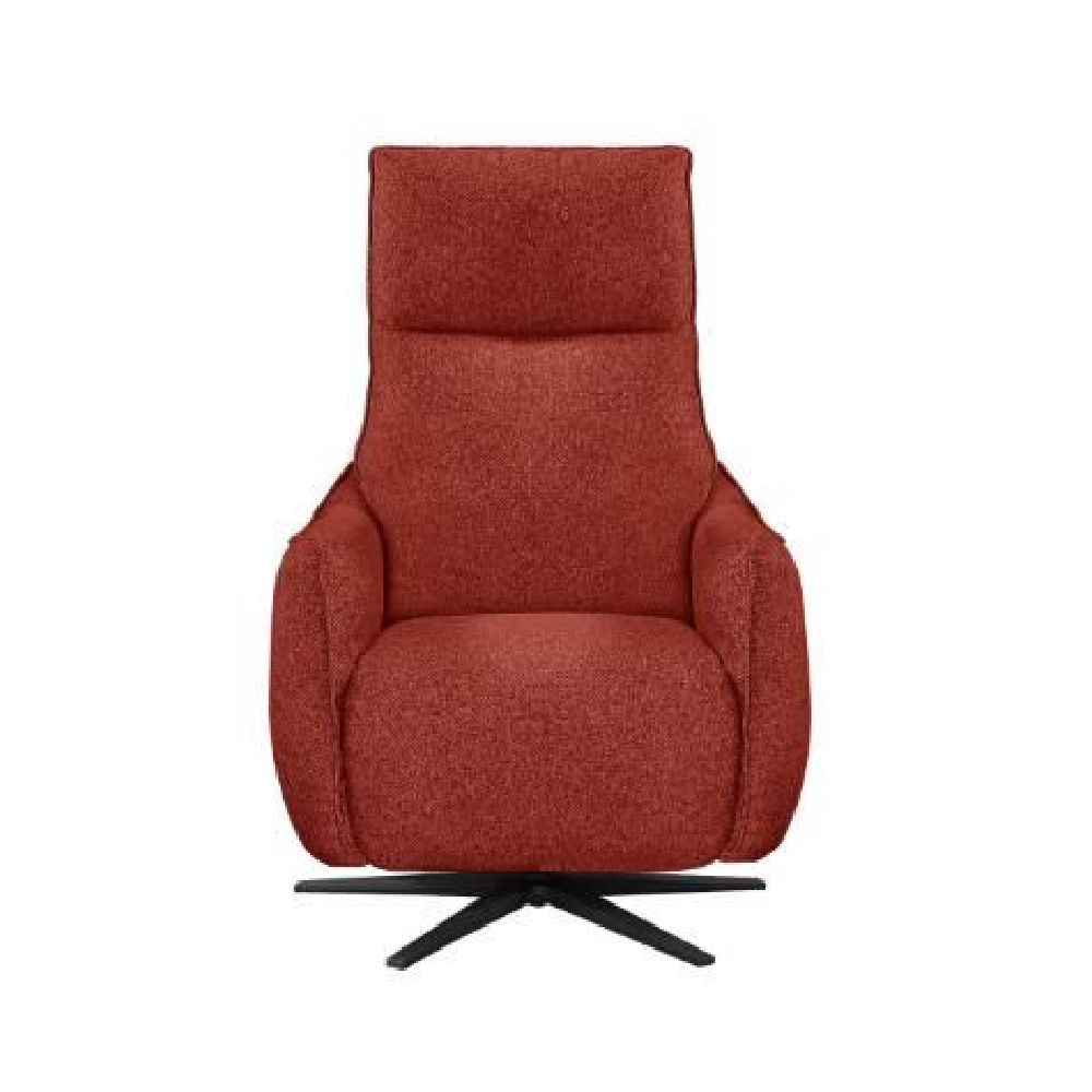 Leiria Fabric Recliner 1 Seater Sofa In Ruby
