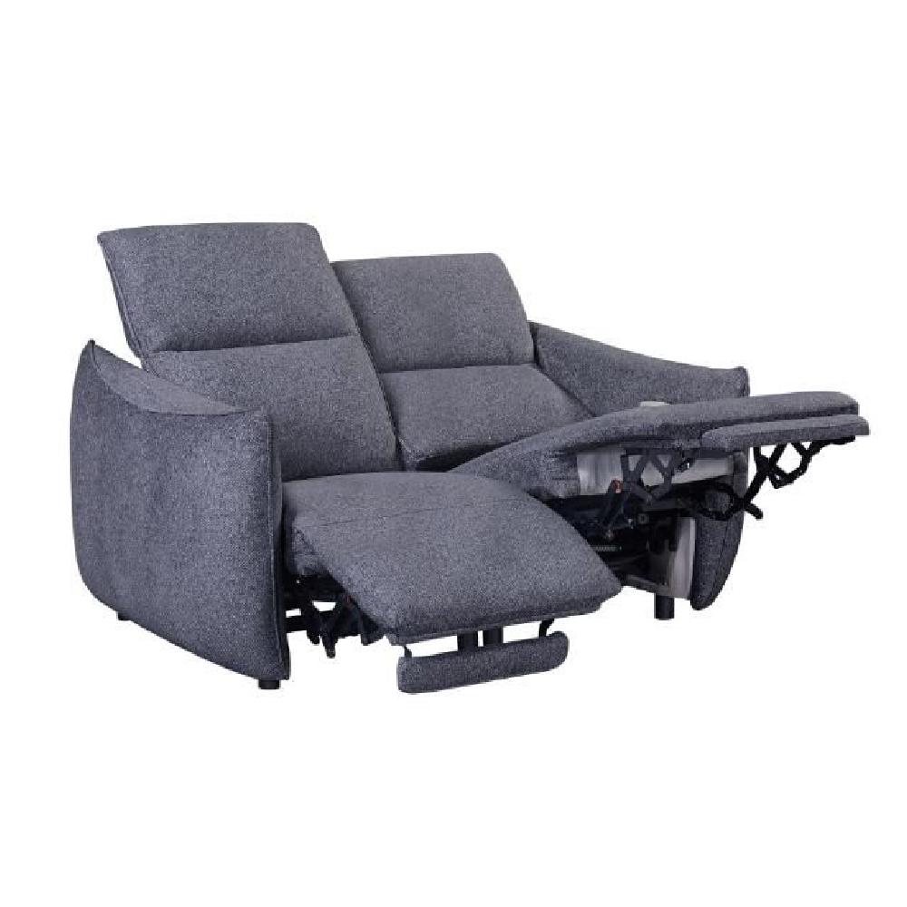 Leiria Fabric Recliner 2 Seater Sofa In Anthracite