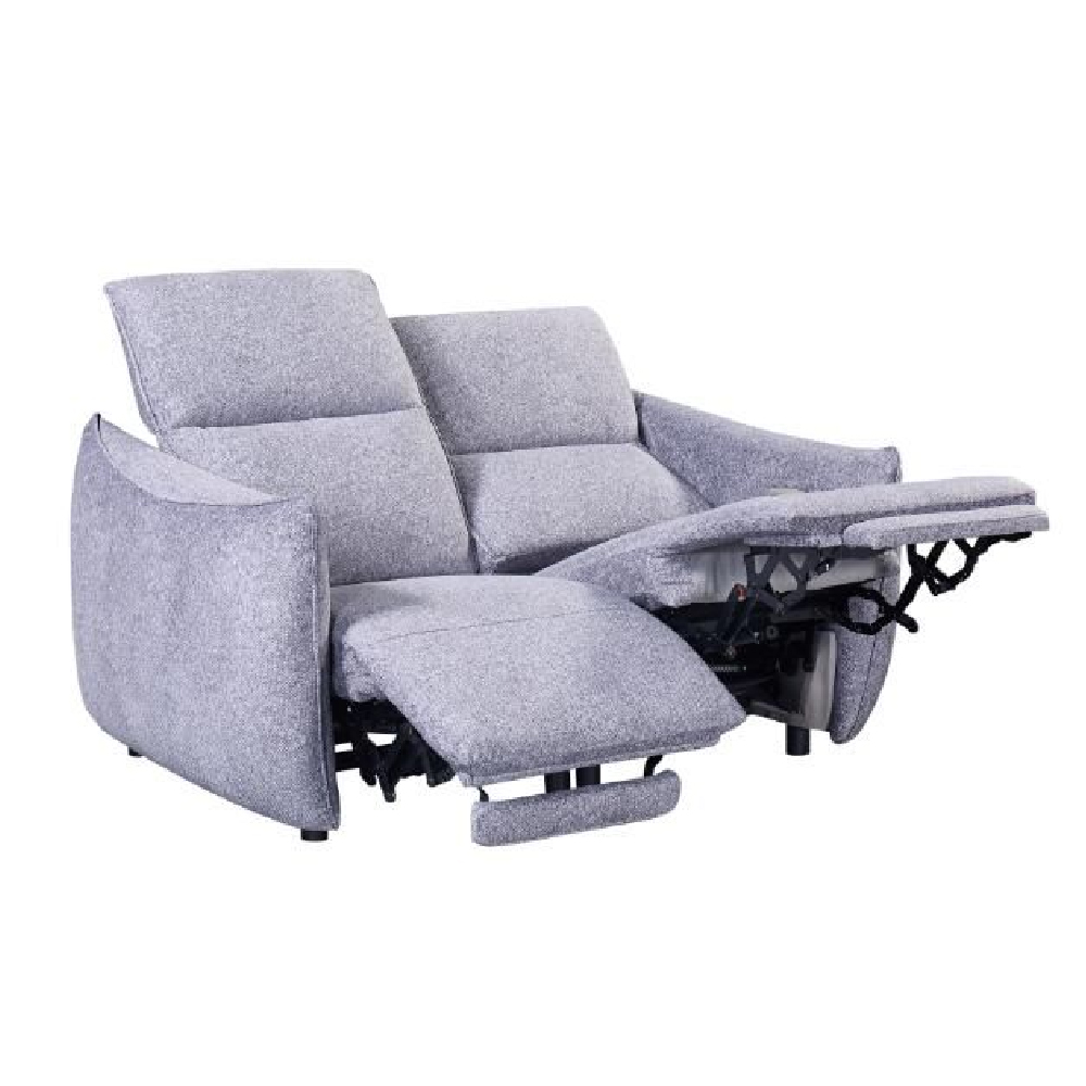 Leiria Fabric Recliner 2 Seater Sofa In Grey