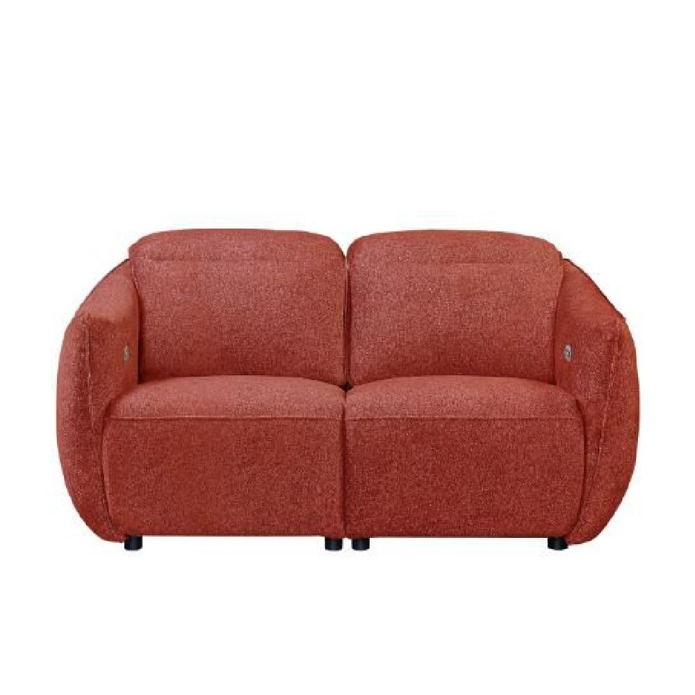 Leiria Fabric Recliner 2 Seater Sofa In Ruby