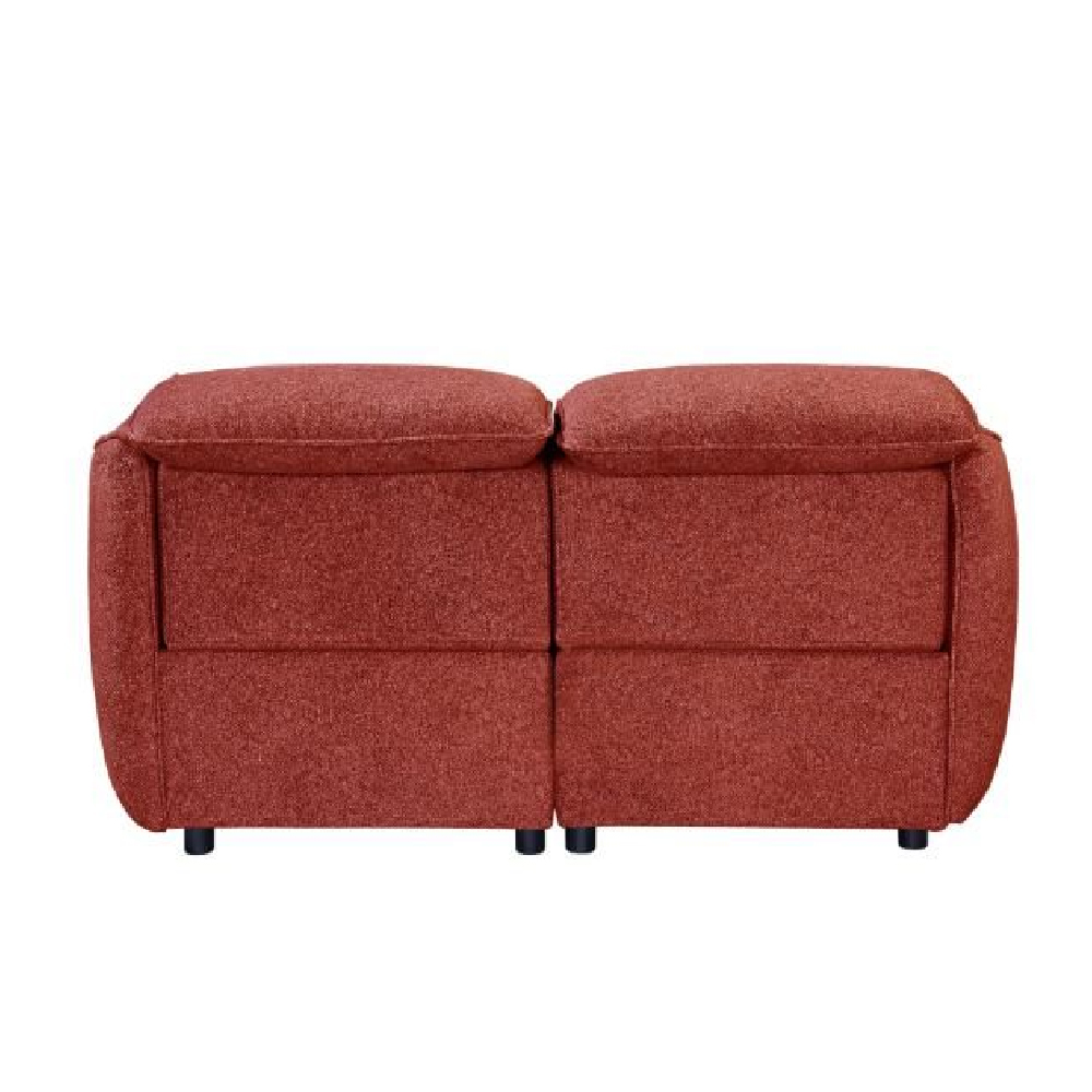 Leiria Fabric Recliner 2 Seater Sofa In Ruby