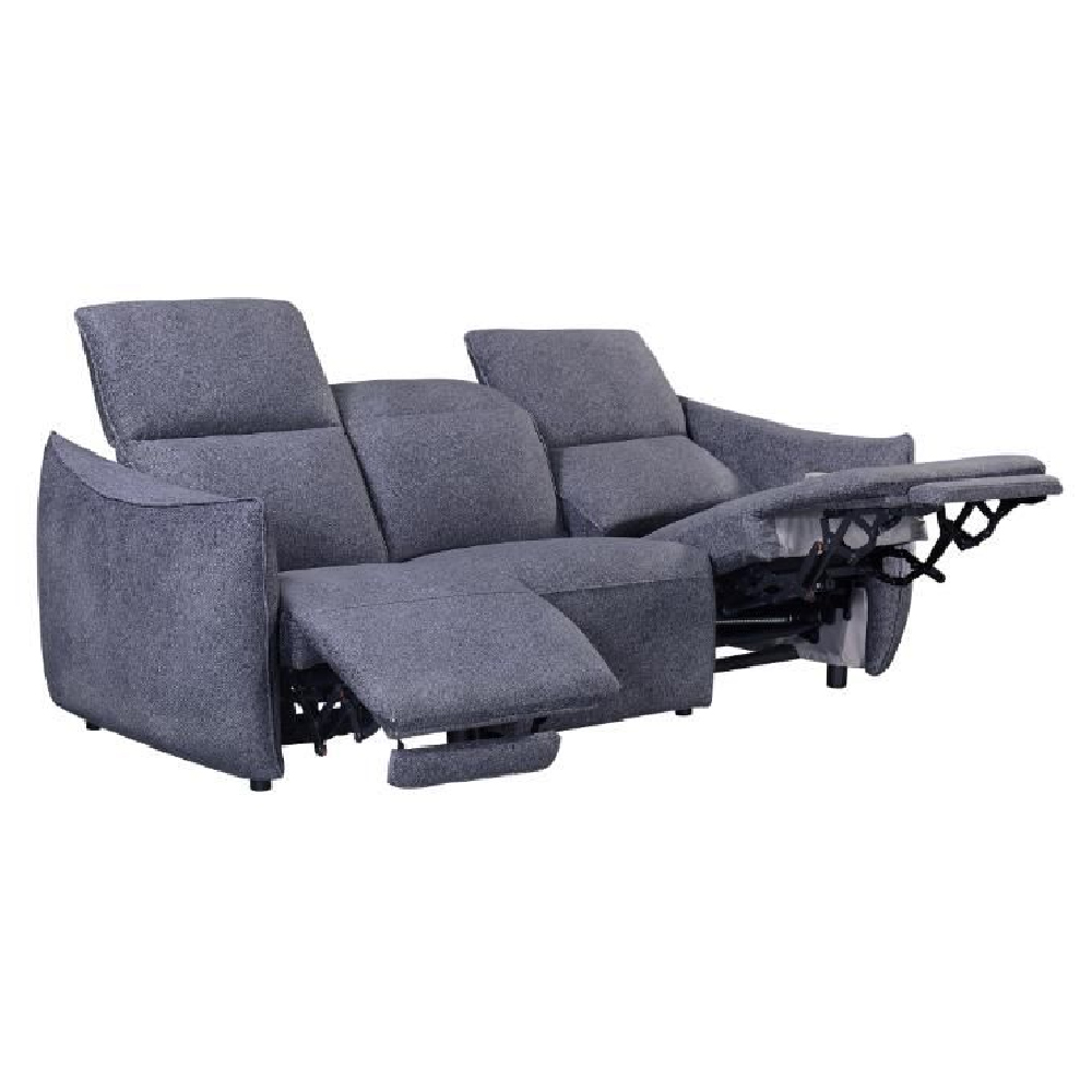 Leiria Fabric Recliner 3 Seater Sofa In Anthracite