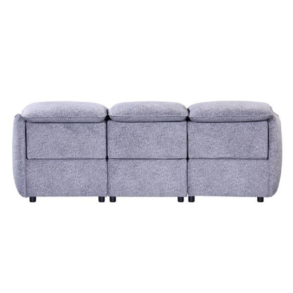 Leiria Fabric Recliner 3 Seater Sofa In Grey