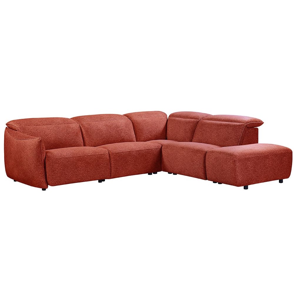 Leiria Fabric Right Handed Corner Sofa In Ruby