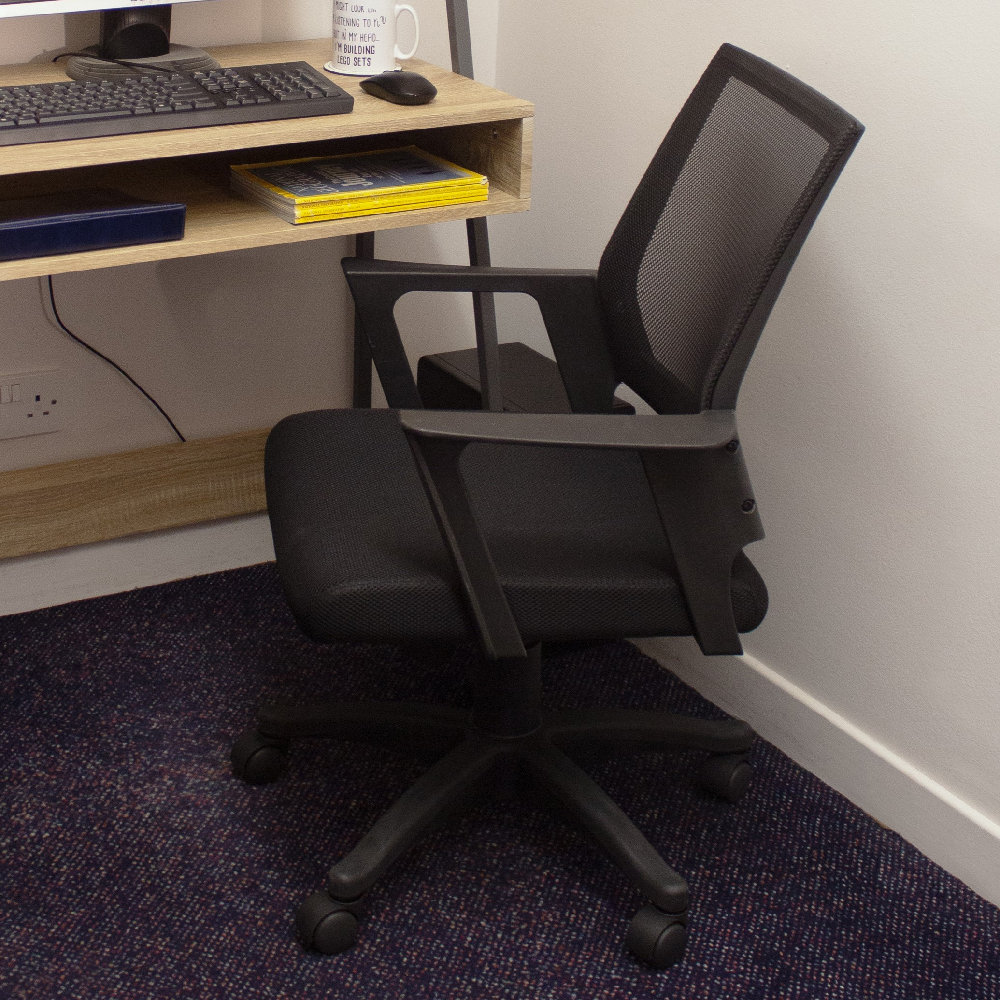 Read more about Leith fabric home and office chair with arms in black