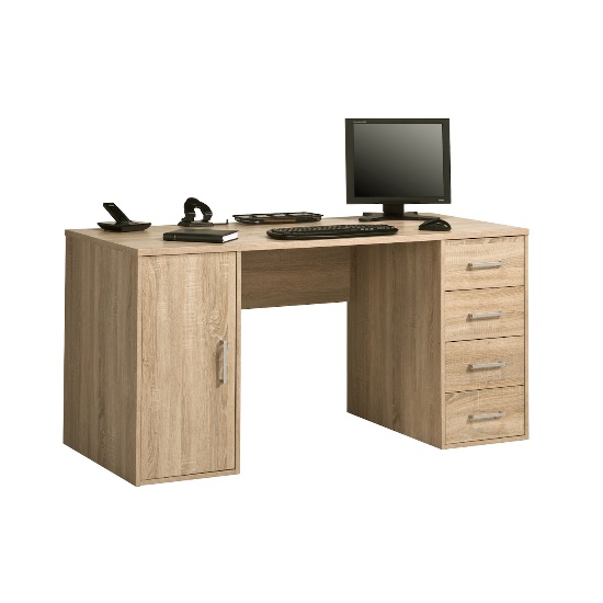 Leknes Wooden Computer Desk In Sonoma Oak Finish Furniture In