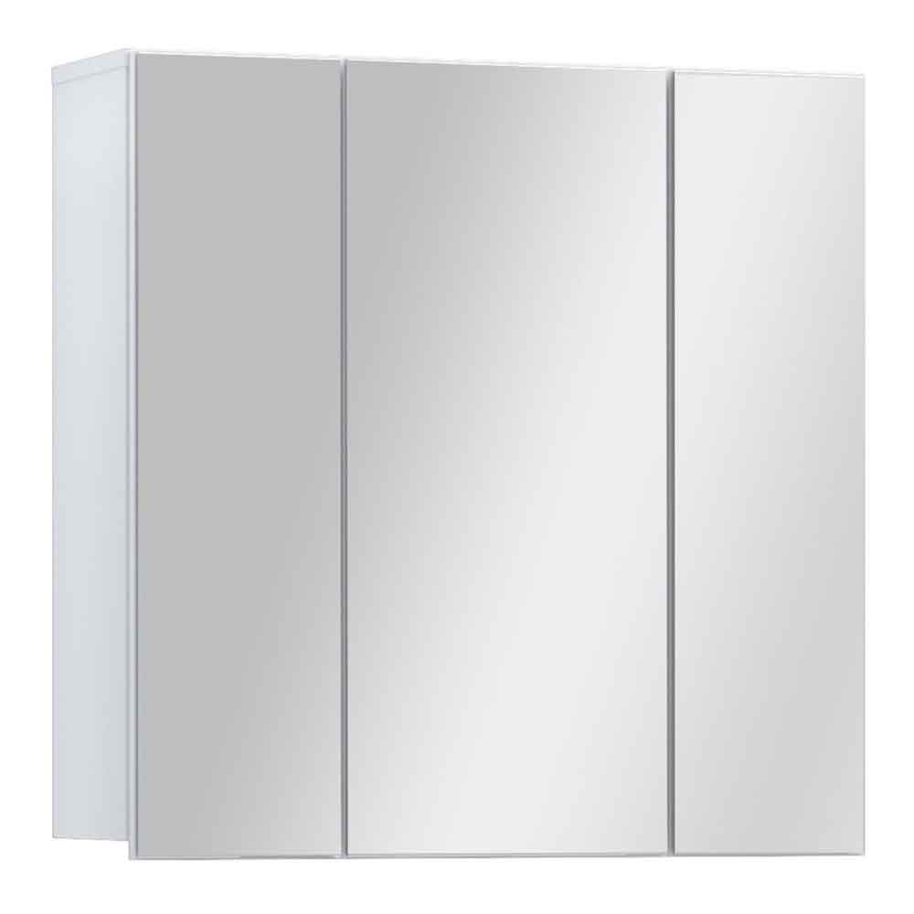 Leko Wooden Bathroom Mirror Cabinet with 3 Doors in White