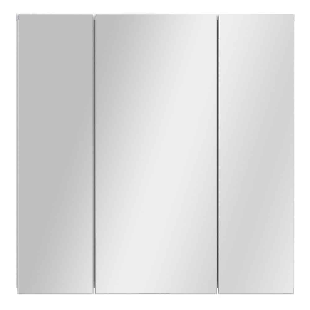 Leko Wooden Bathroom Mirror Cabinet with 3 Doors in White