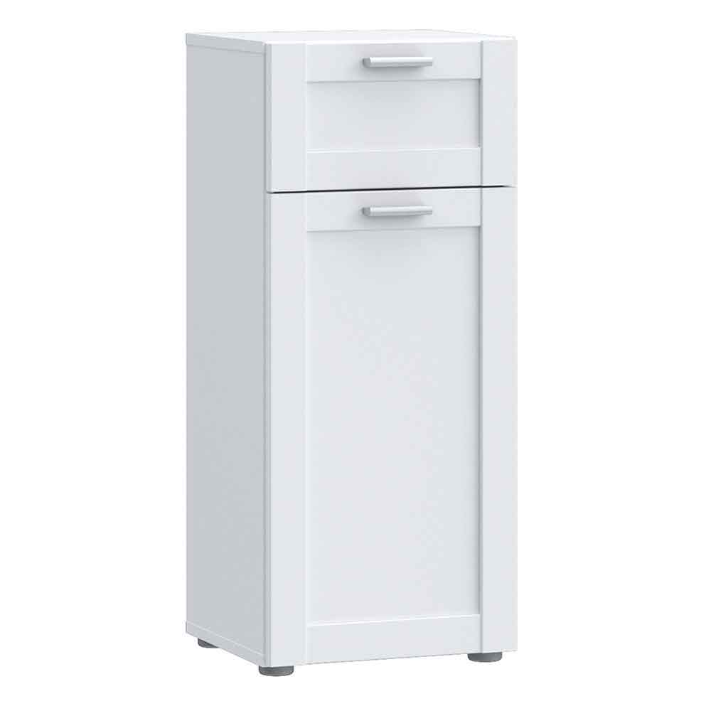 Leko Wooden Bathroom Storage Cabinet with 1 Door 1 Drawer in White