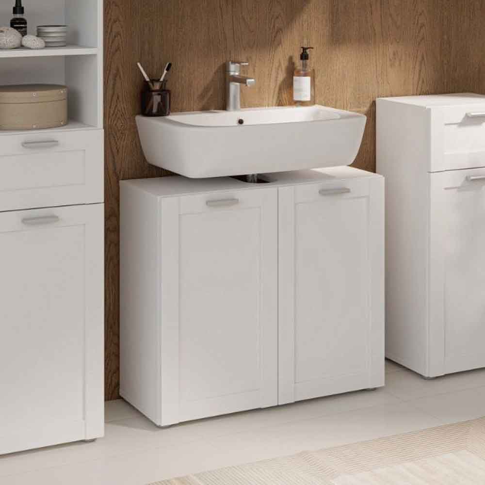Leko Wooden Bathroom Vanity Unit with 2 Doors in White