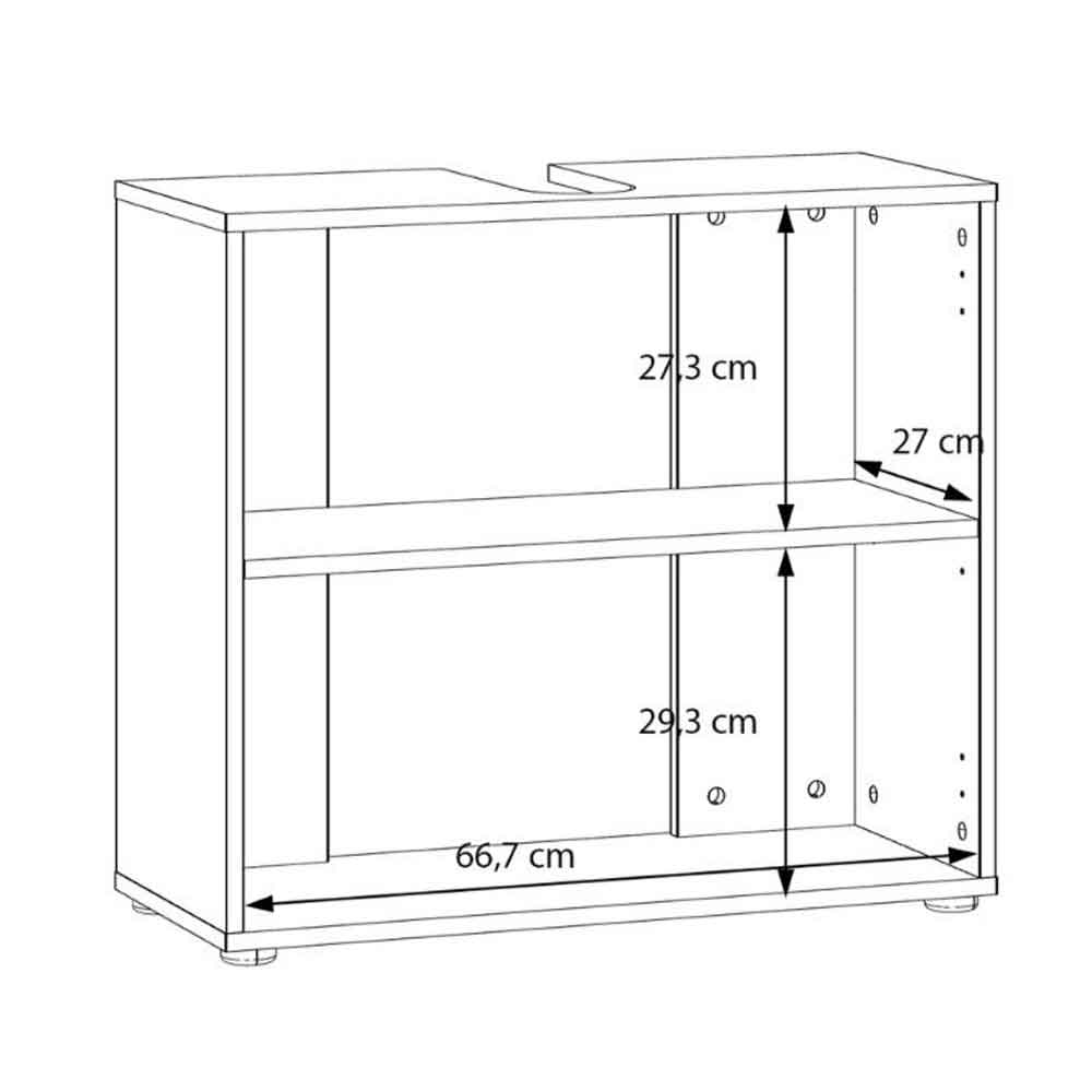 Leko Wooden Bathroom Vanity Unit with 2 Doors in White