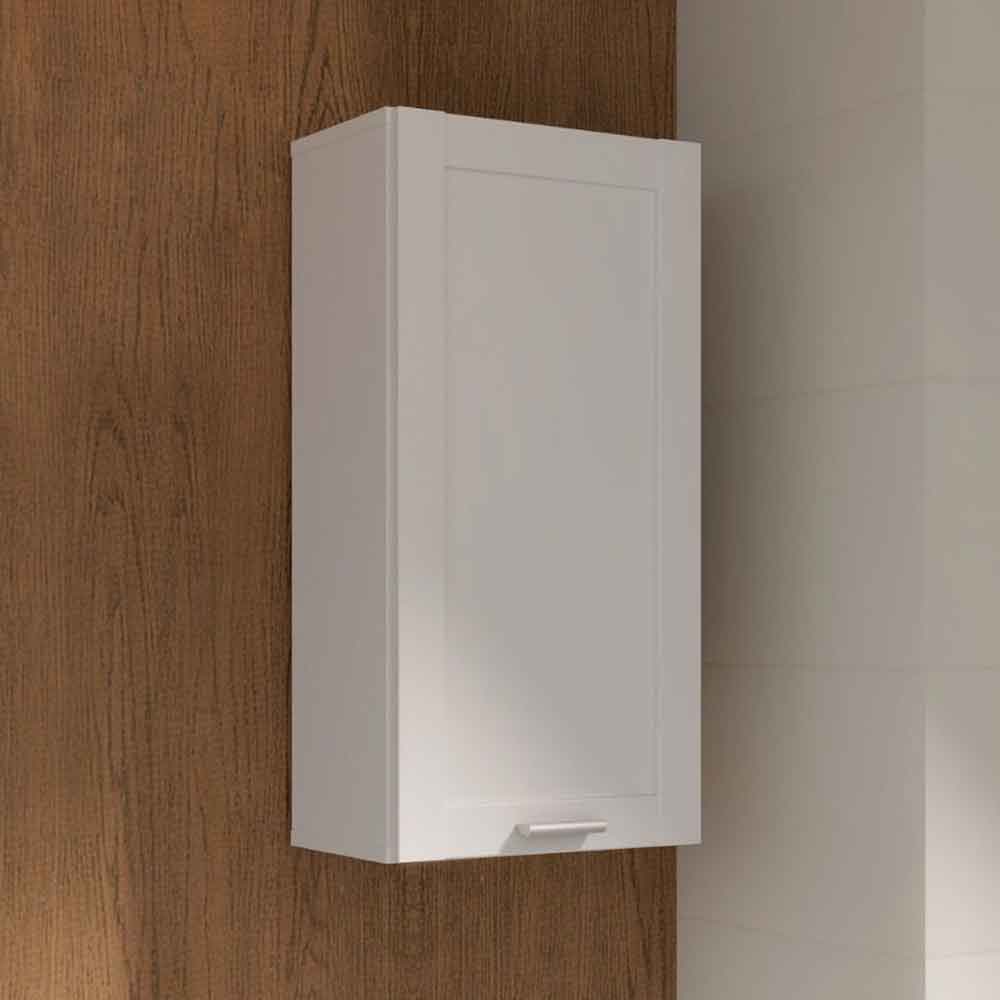 Leko Wall Mounted Wooden Bathroom Storage Unit with 1 Door in White