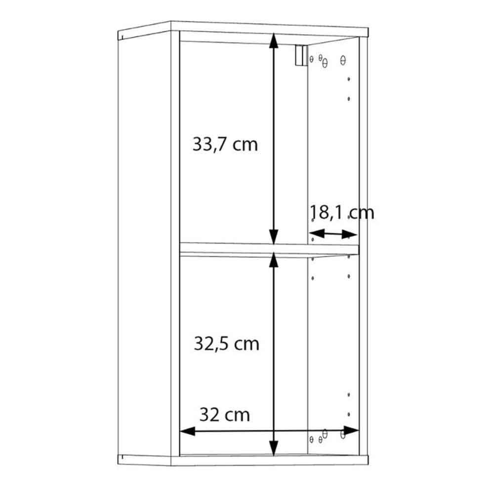 Leko Wall Mounted Wooden Bathroom Storage Unit with 1 Door in White
