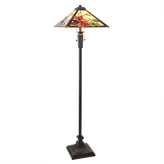 Lelani Tiffany Glass Floor Lamp In Matt Black_2
