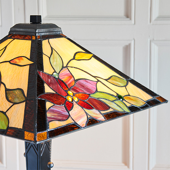Lelani Tiffany Glass Floor Lamp In Matt Black_4