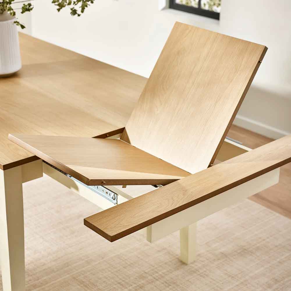 Lelmira Wooden Extending Dining Table in Satin Black
