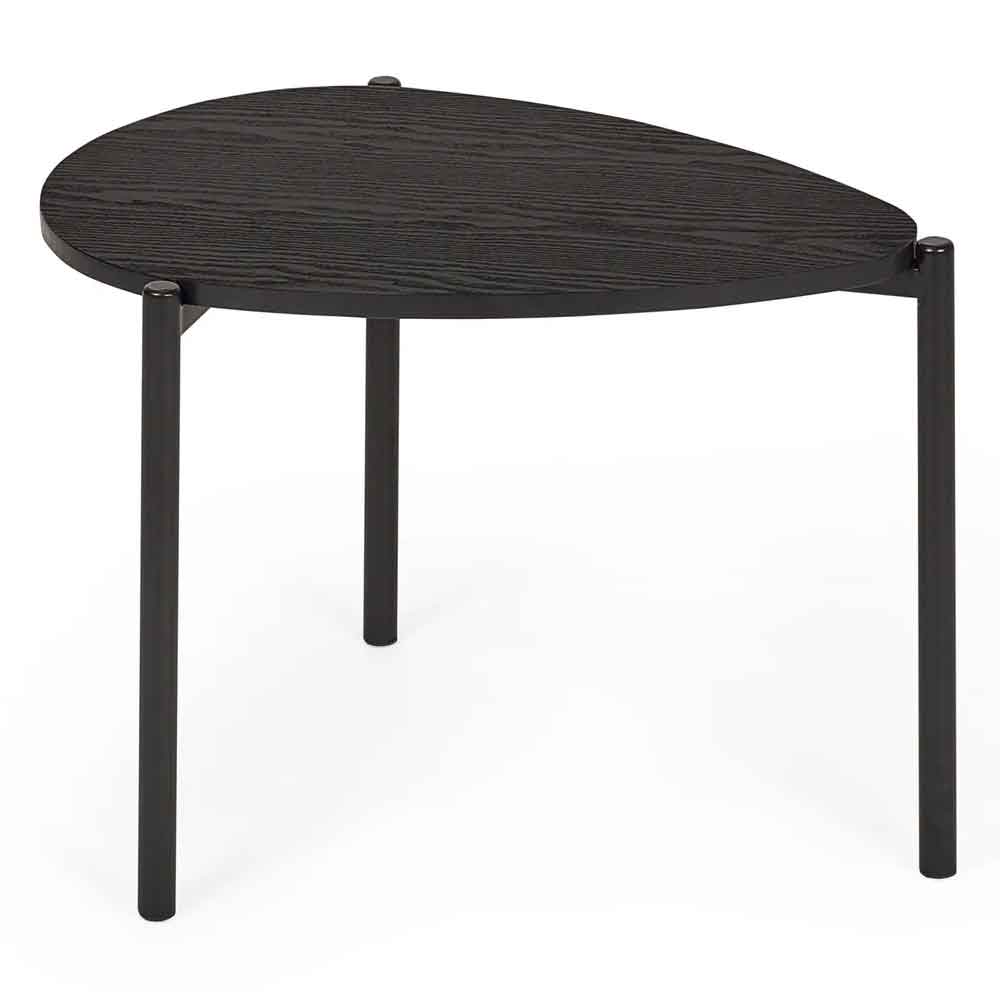 Lelvra Wooden Nest of 2 Coffee Tables in Black Ash