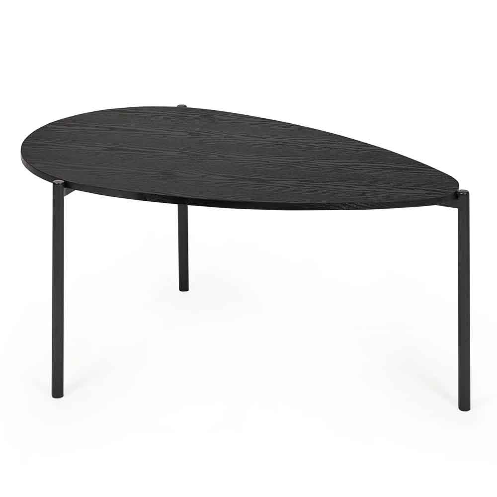 Lelvra Wooden Nest of 2 Coffee Tables in Black Ash