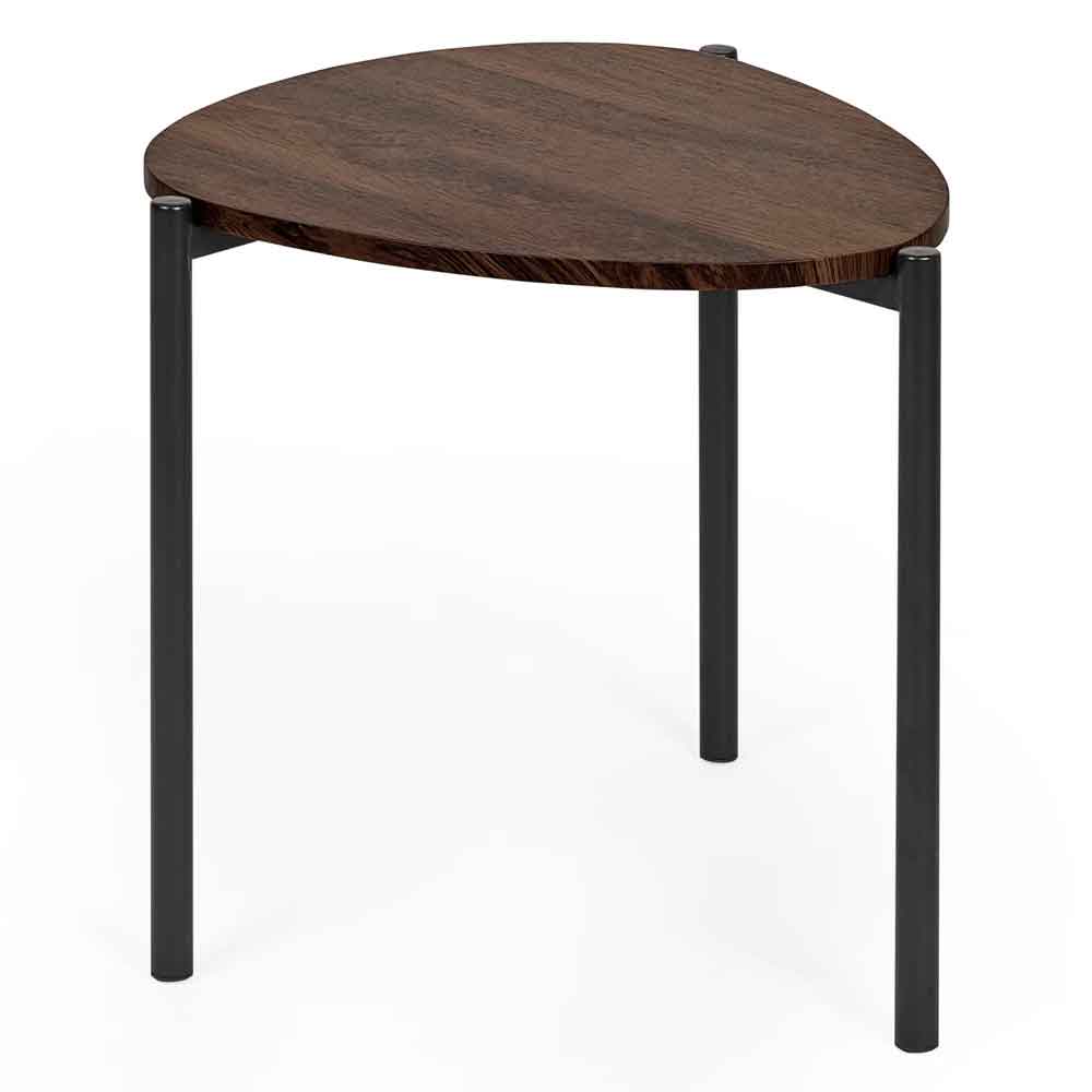 Lelvra Wooden Nest of 3 Side Tables in Walnut