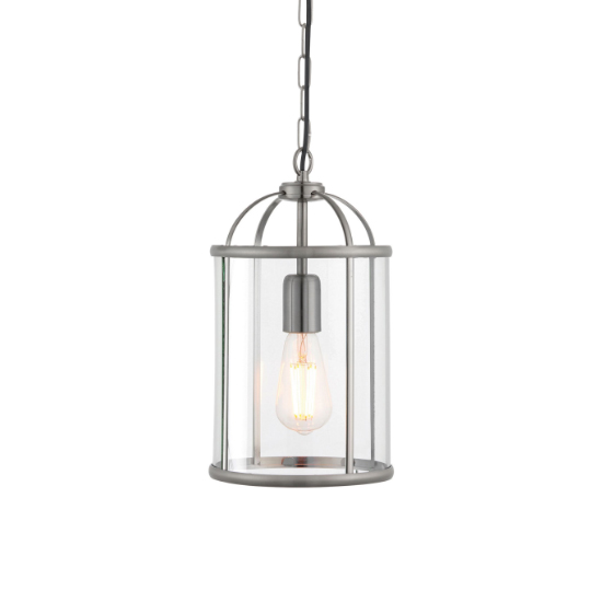 Lembeth 1 Light Clear Glass Pendant Light In Satin Nickel