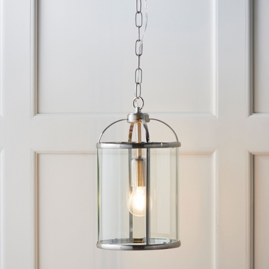 Lembeth 1 Light Clear Glass Pendant Light In Satin Nickel