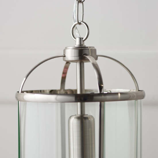 Lembeth 1 Light Clear Glass Pendant Light In Satin Nickel