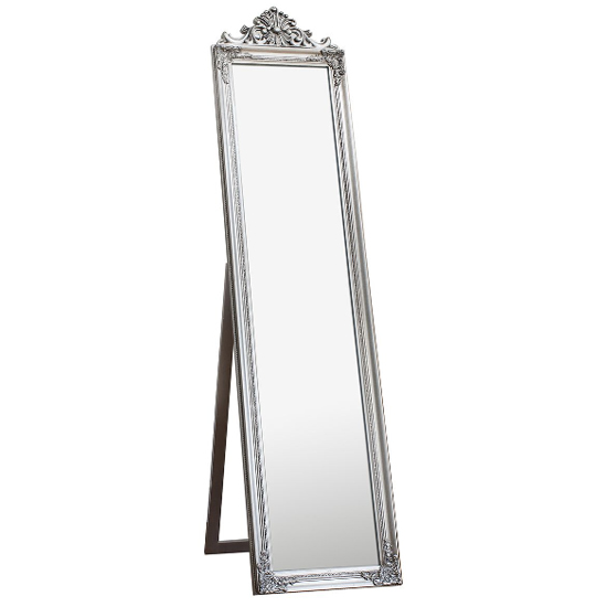 Product photograph of Lembeth Cheval Floor Standing Mirror In Silver from Furniture in Fashion