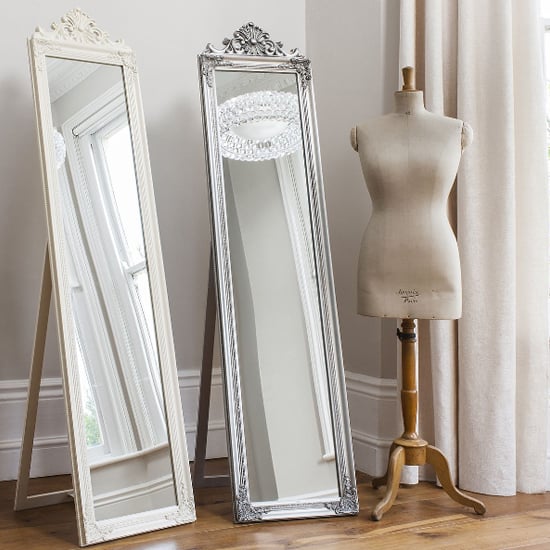 Lembeth Cheval Floor Standing Mirror In White