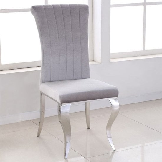 Leming Round Grey Marble Dining Table With 4 Liyam Grey Chairs_4