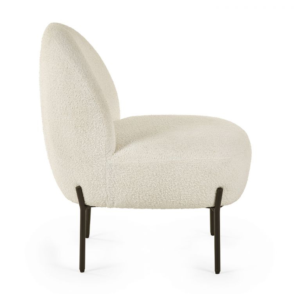 Lemoore Fabric Accent Bedroom Chair In Ivory