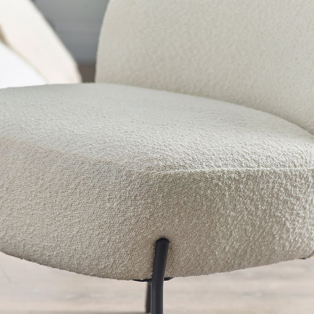 Lemoore Fabric Accent Bedroom Chair In Ivory