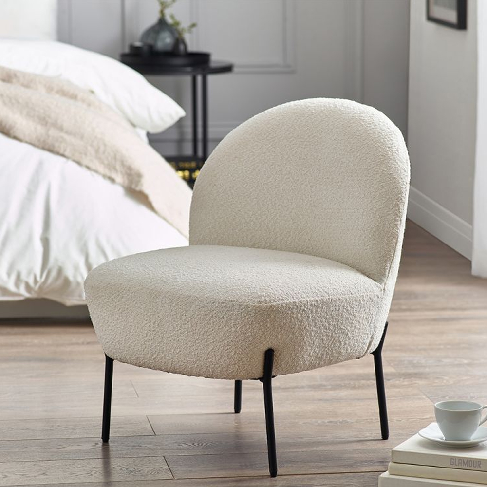 Read more about Lemoore fabric accent bedroom chair in ivory