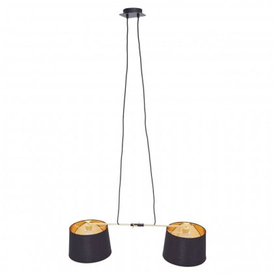 Lena 2 Bulbs Pendant Light In Matte Black
