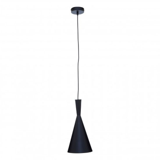 Lena Cone Shaped Pendant Light In Matte Black