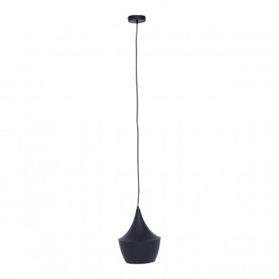 Lena Tent Shaped Pendant Light In Matte Black thumbnail