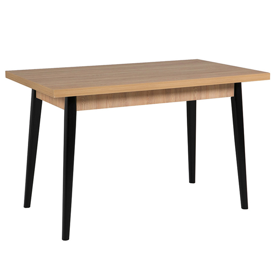 Lenci Wooden Dining Table With Oak Top And Black Legs Furniture in