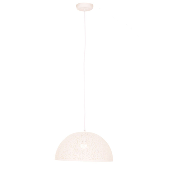 Lennon Dome Shaped Iron Pendant Light In White