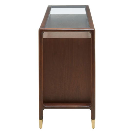 Leno Wooden Sideboard With 3 Drawer 2 Door In Walnut And Brass_8