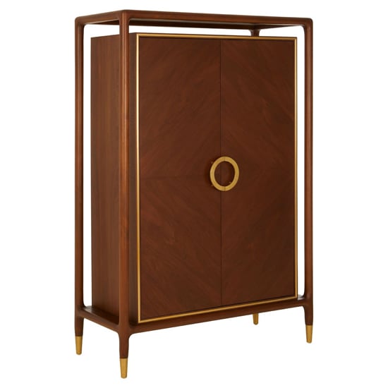 Photo of Leno wooden storage cabinet in walnut and brass