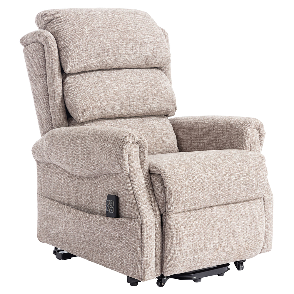 Lenoir Fabric Electric Recliner Chair In Oat