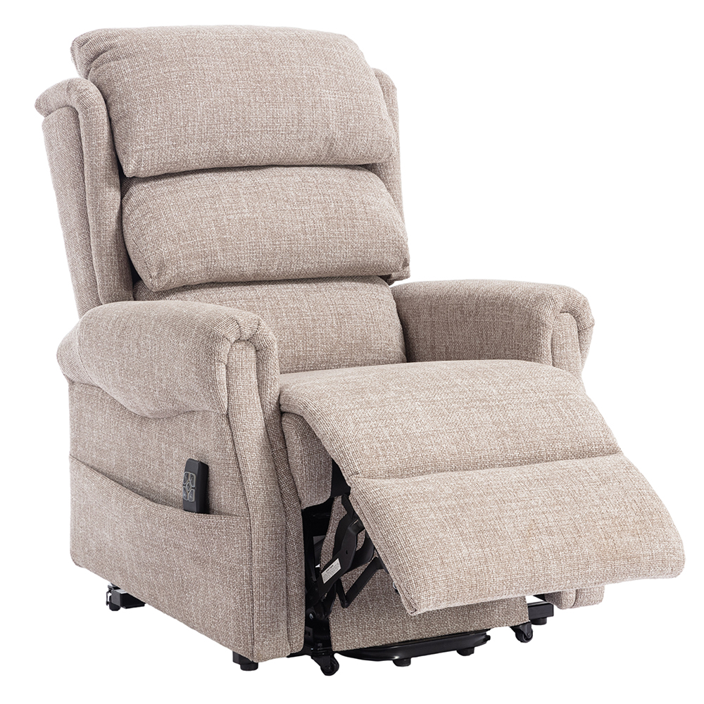 Lenoir Fabric Electric Recliner Chair In Oat