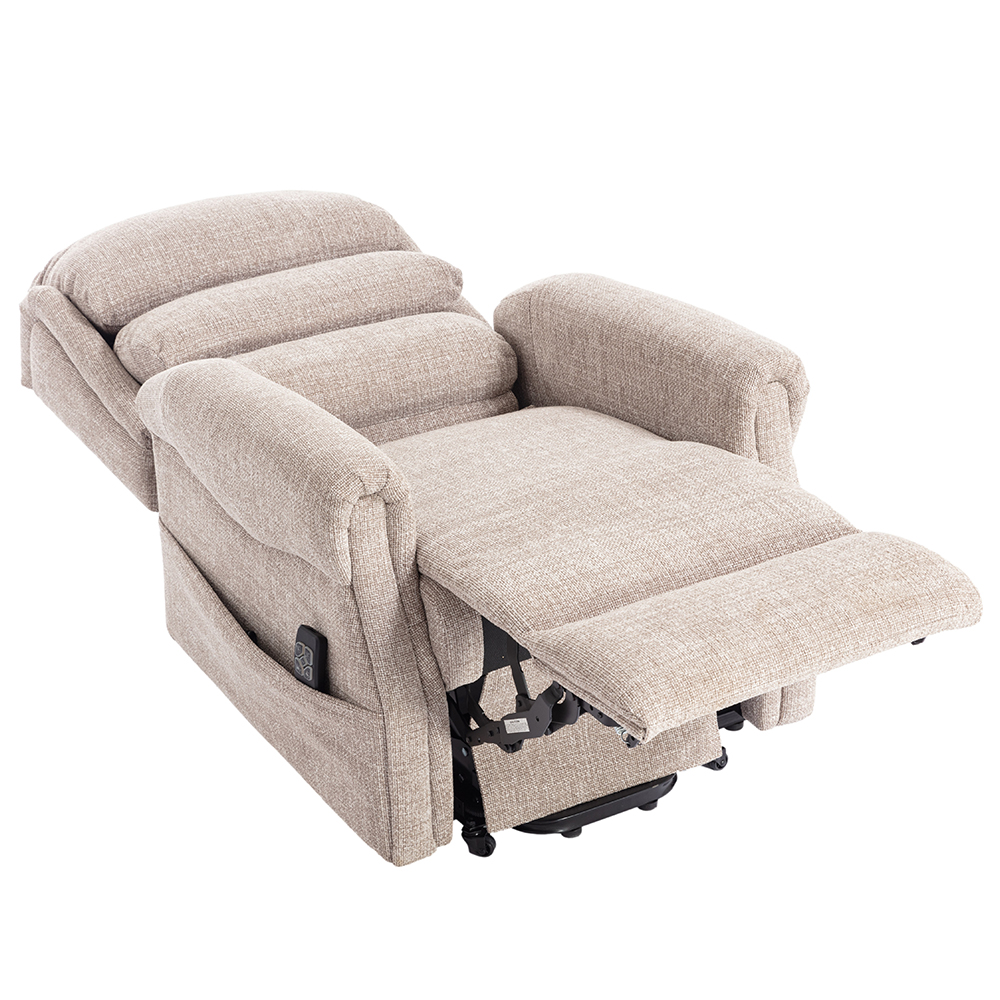 Lenoir Fabric Electric Recliner Chair In Oat