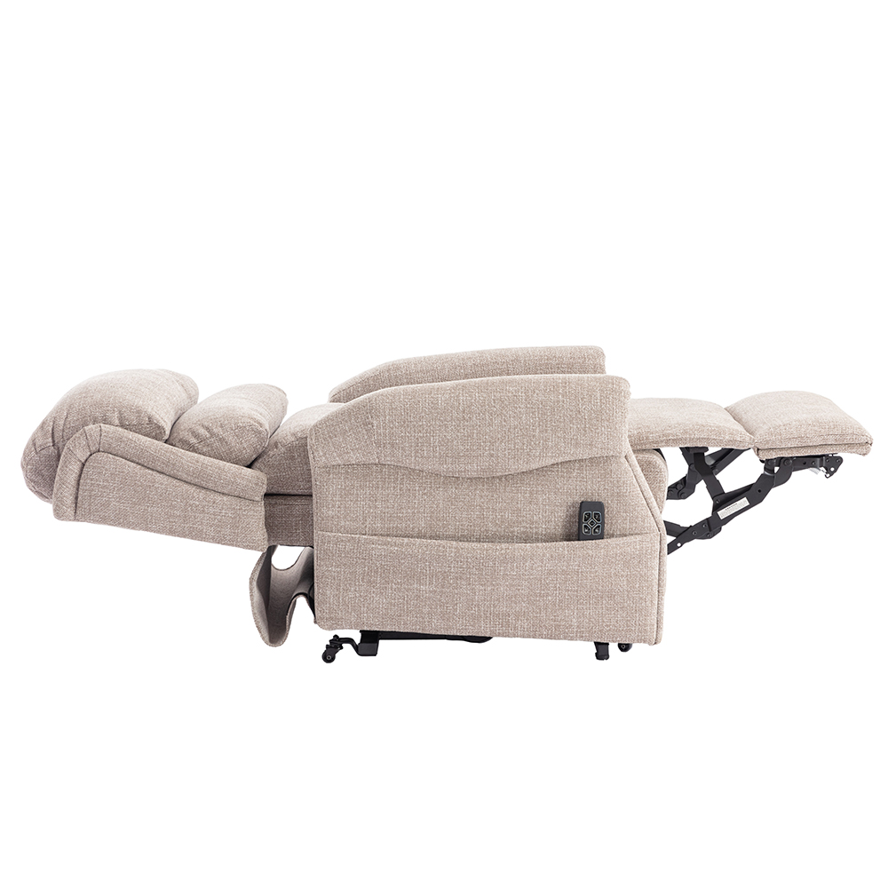 Lenoir Fabric Electric Recliner Chair In Oat