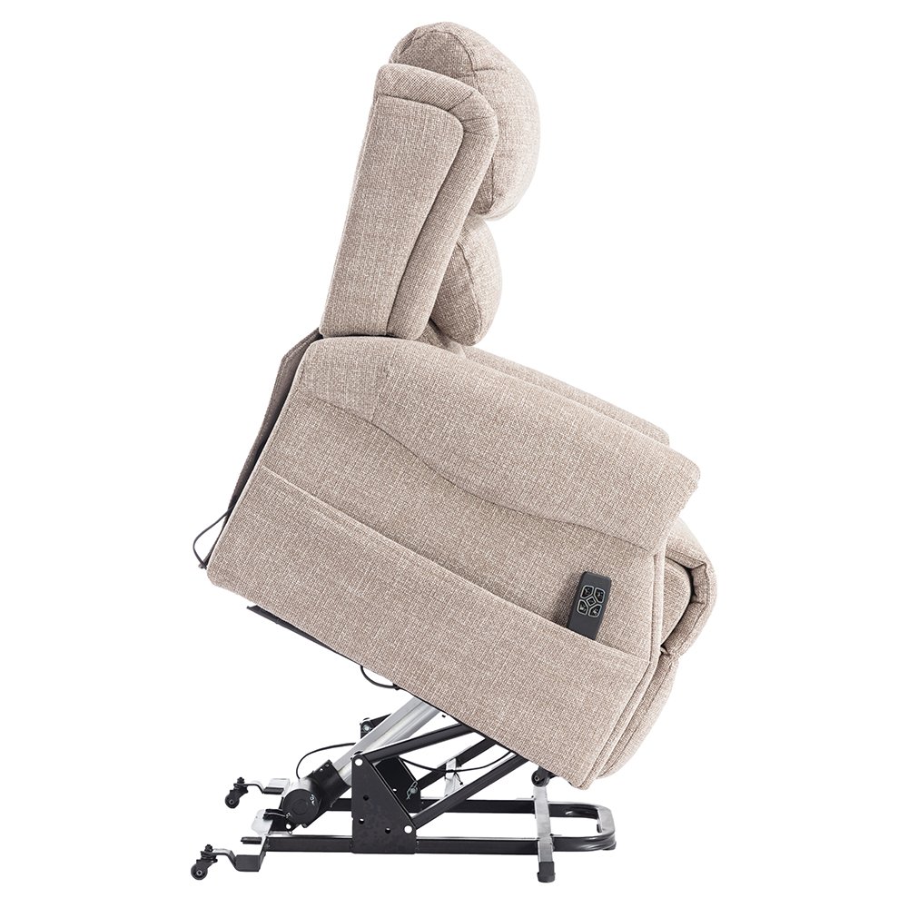 Lenoir Fabric Electric Recliner Chair In Oat