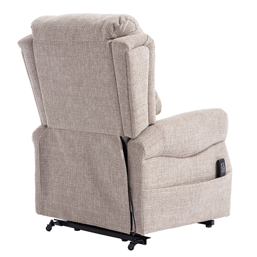 Lenoir Fabric Electric Recliner Chair In Oat