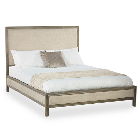 Lenoir Fabric Headboard Double Bed In Ivory