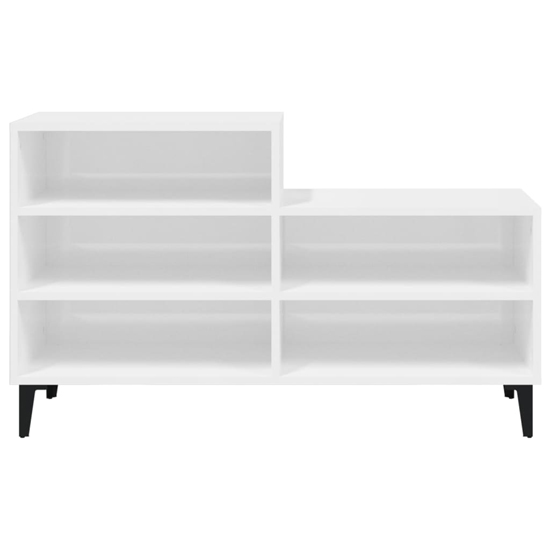 Lenoir High Gloss Shoe Storage Rack With 5 Shelves In White