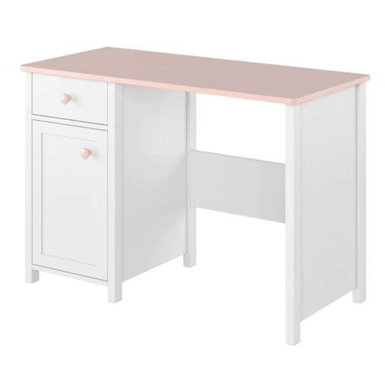 Product photograph of Lenoir Kids Wooden Computer Desk 1 Door 1 Drawer In Matt White from Furniture in Fashion